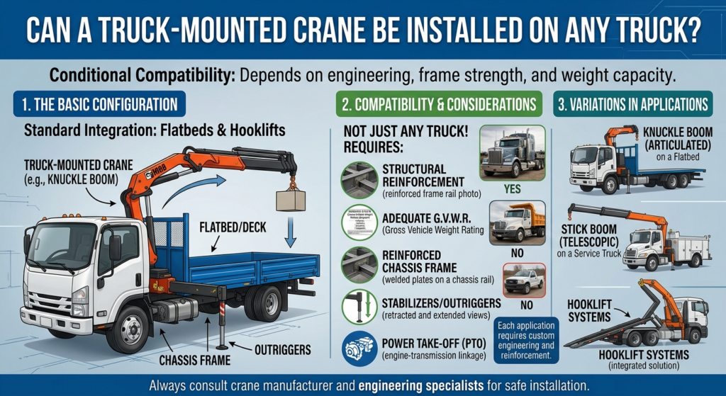 Fleet engineers evaluating a Scania heavy-duty truck chassis frame for hydraulic crane installation compatibility