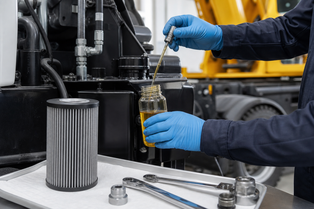 How to Take a Useful Oil Sample From Truck Mounted Crane