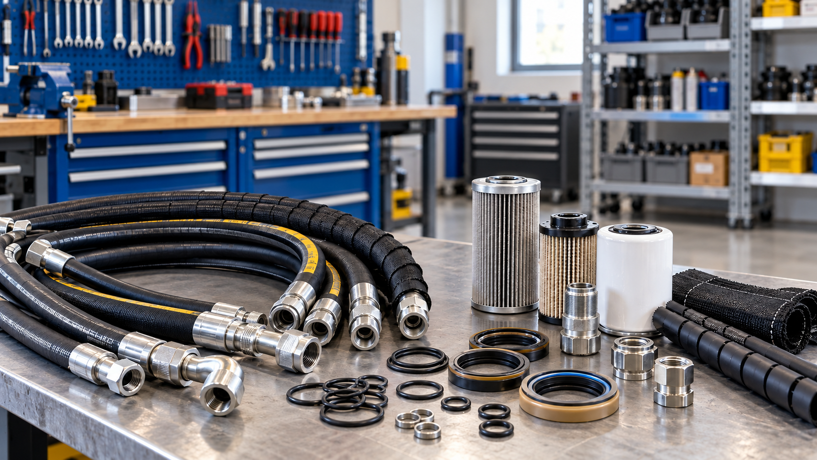 hydraulic hoses and filters for truck mounted crane maintenance