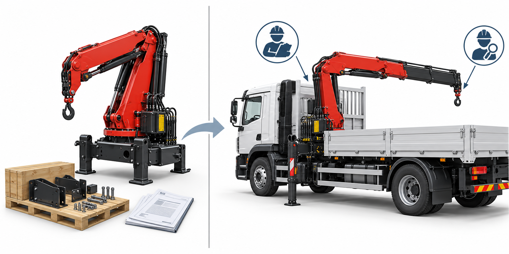 Standalone truck mounted crane and complete crane truck comparison
