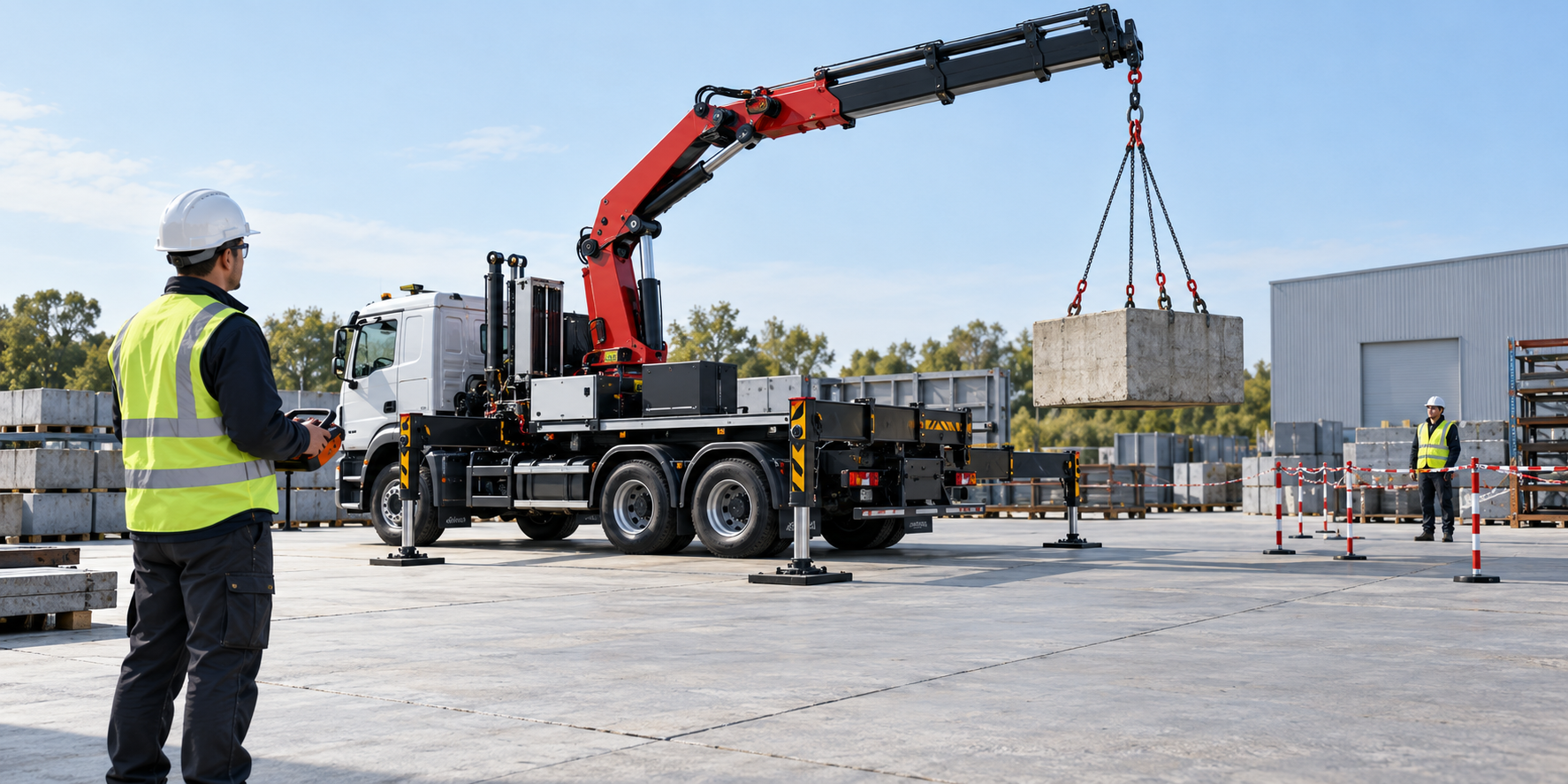 wireless remote control truck mounted crane test