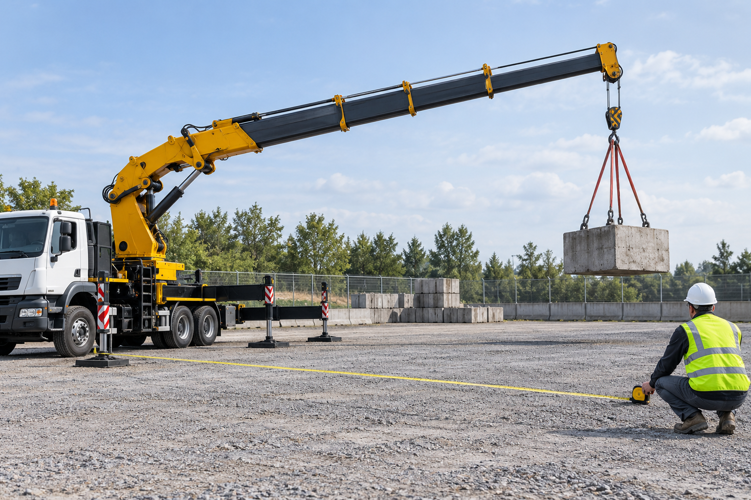 truck mounted crane working radius load test