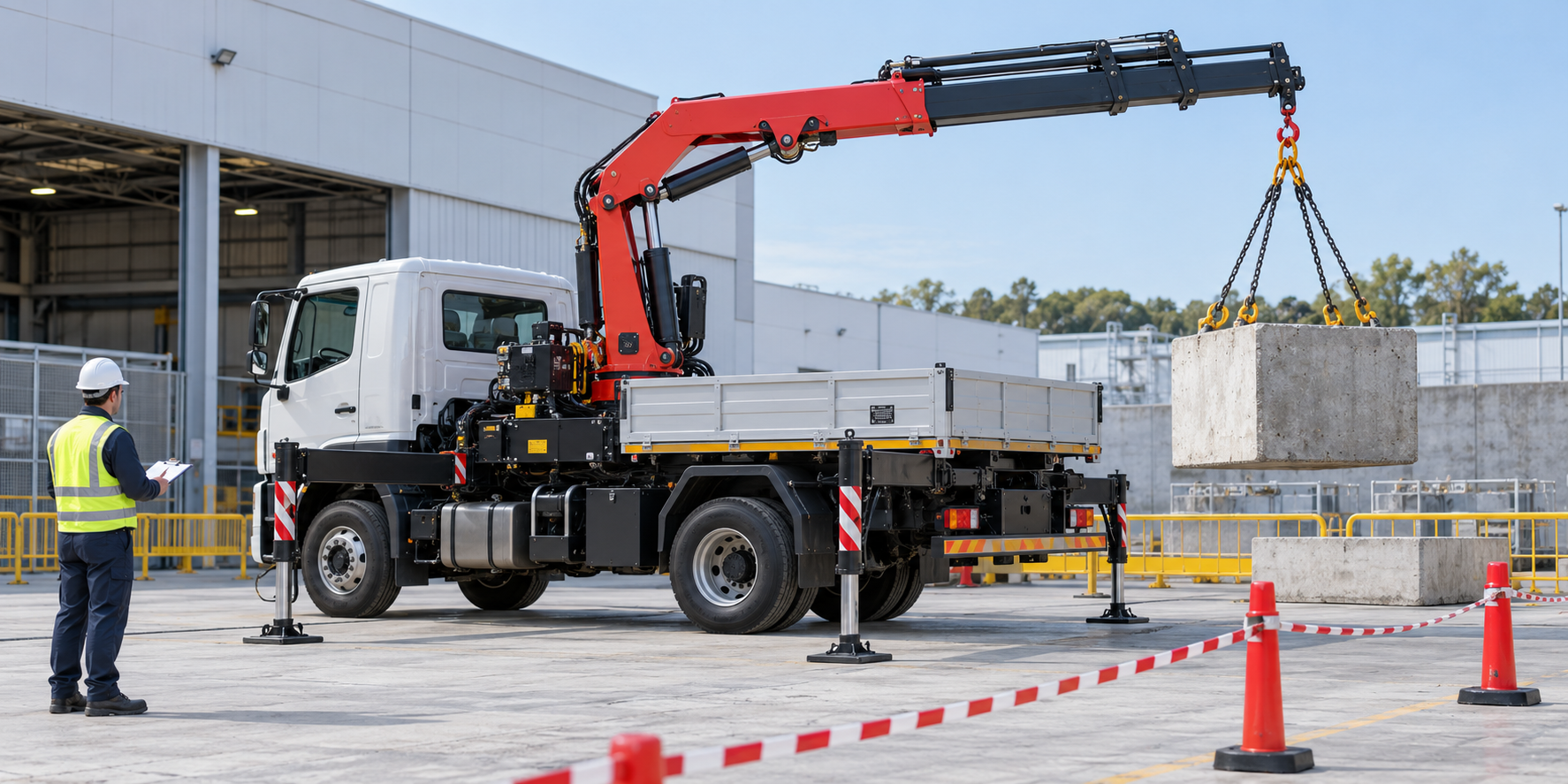 Truck mounted crane load chart and technical inspection documents