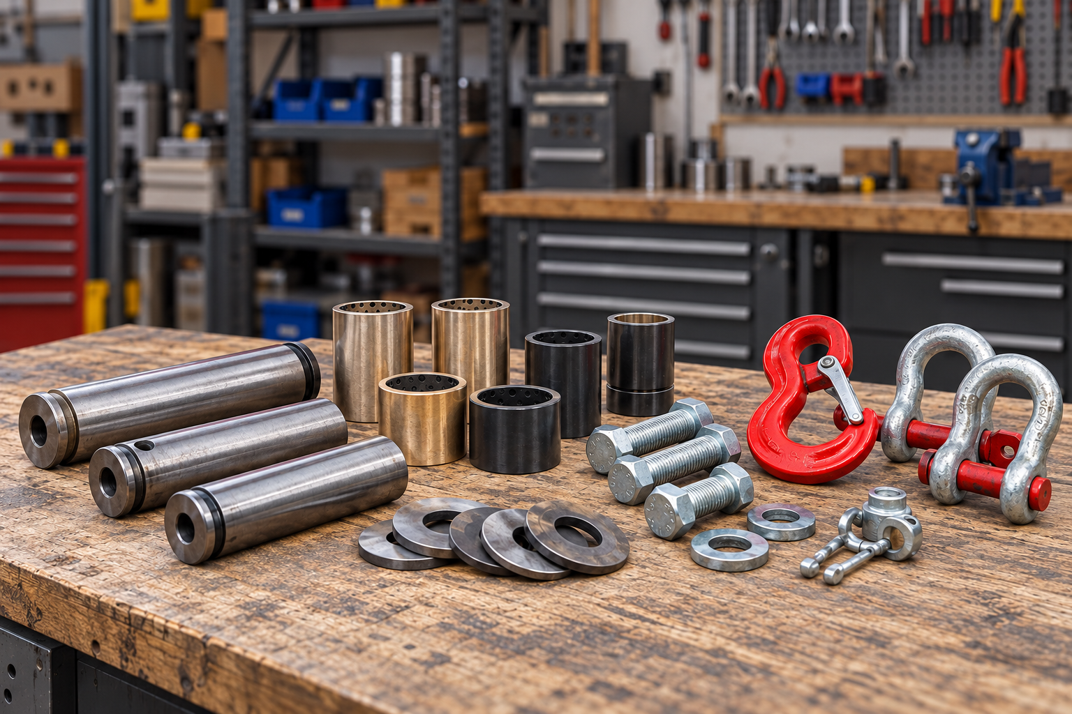 pins and bushings for knuckle boom truck mounted crane