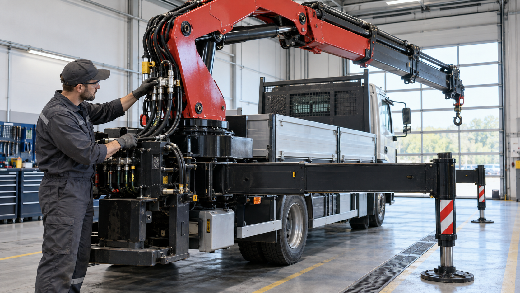 truck mounted crane hydraulic system inspection