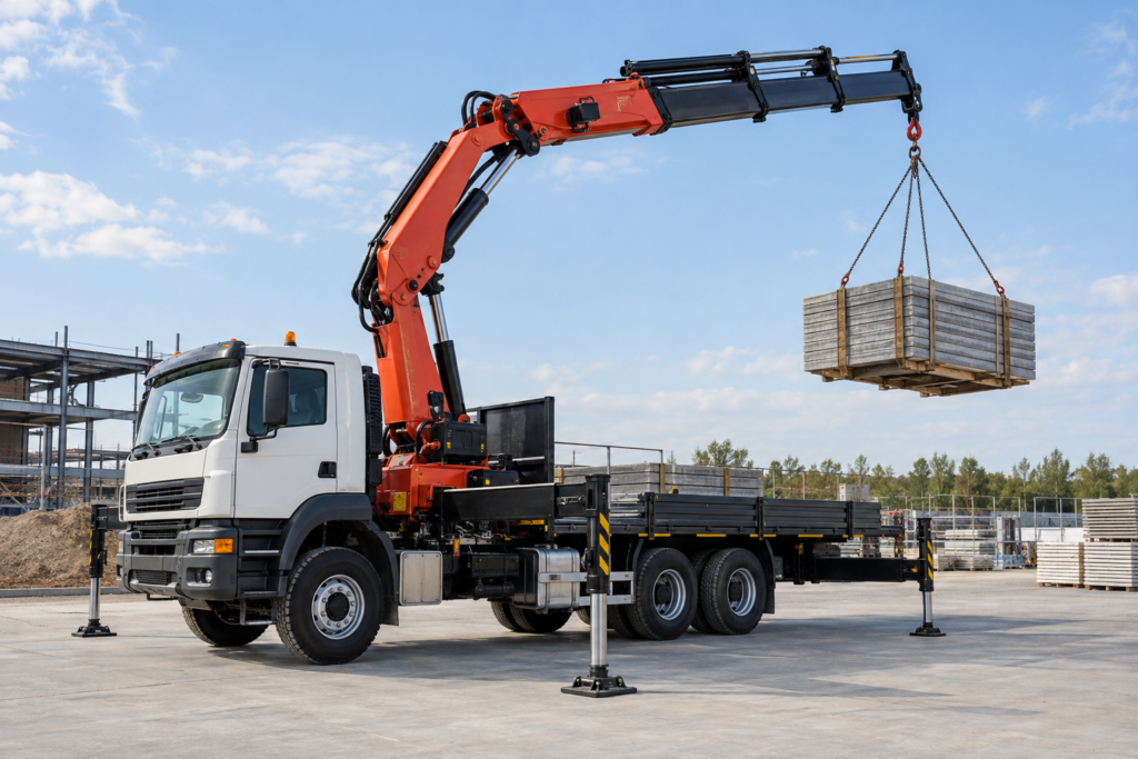 truck mounted crane hydraulic outriggers for safe lifting